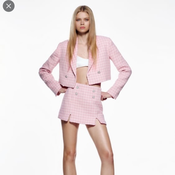 zara textured skort